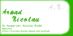 arpad nicolau business card