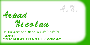 arpad nicolau business card